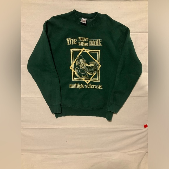 Fruit of the Loom Other - Vintage Fruit of The Loom Sweater Mens size XL Green Solid Print Long Sleeve
